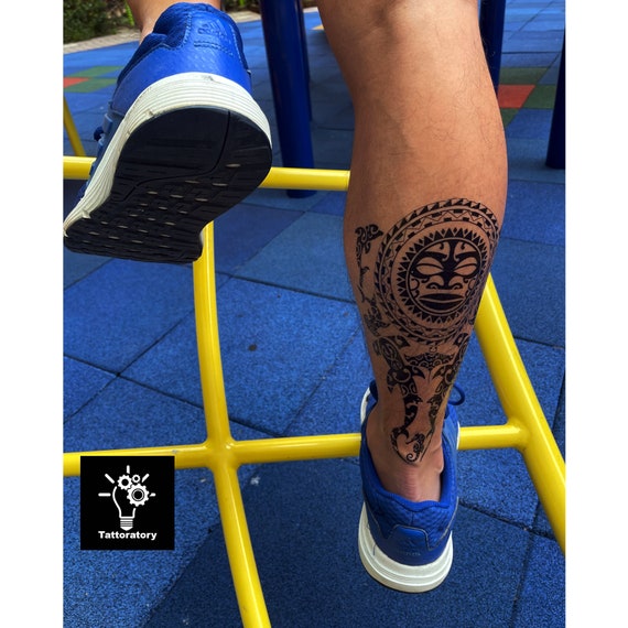 Dragon Tattoo - 1/2 leg sleeve Samoan, Polynesian inspired... | Facebook