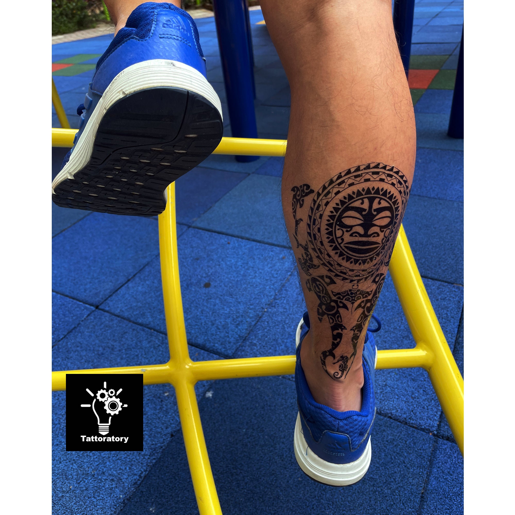 Large Maori Tattoo for Men on Leg Polynesian Tattoo Samoan - Etsy Large Maori Tattoo for Men on Leg Polynesian Tattoo Samoan - Etsy