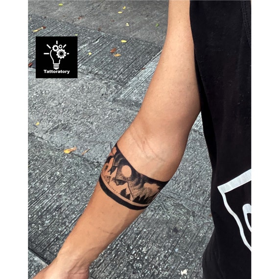Landscape Armband Tattoo For Ladies Geometric Armband Tattoo Etsy