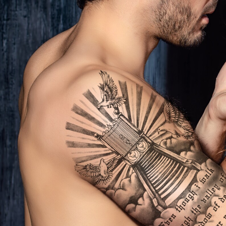 Temporary Tattoo for Men, Temporary Tattoo Sleeve Men, Temporary Tattoo Religious, Sleeve Tattoo