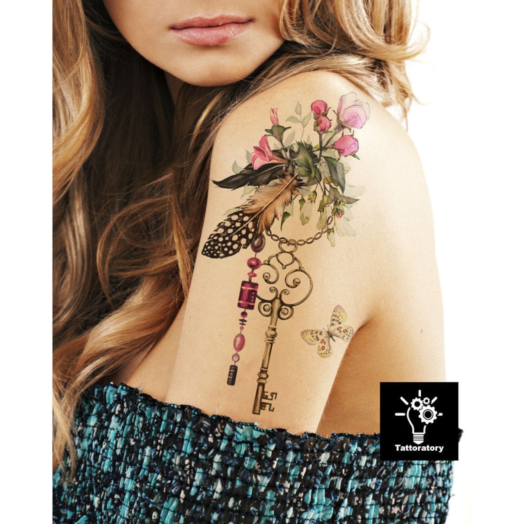 Talia Tribal Boho Moon Lotus Chandelier Temporary Tattoo – MyBodiArt