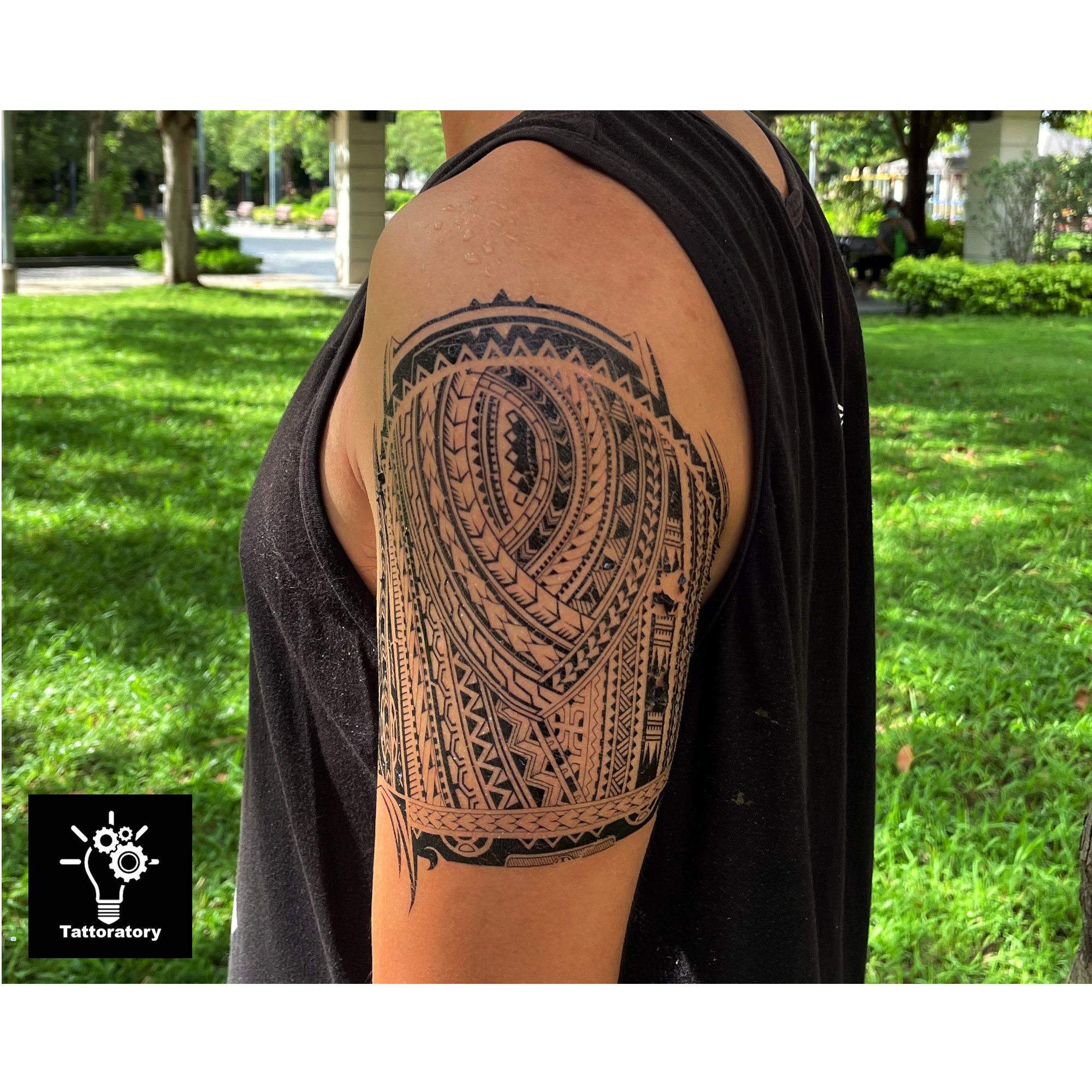 Samoan Tattoo on Bicep for Men Samoan Fake Tattoo Bicep pic pic