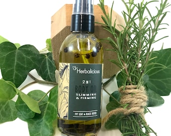 Skin tightening oil, slimming and firming body oil, natural dry oil, fat burning massage oil, organing skin firming oil by myHerbalicious