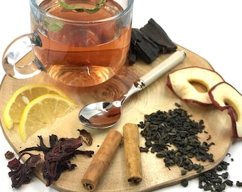 Detox and slimming herbal tea, organic herbal blend, green tea, hibiscus tea, myherbalicious