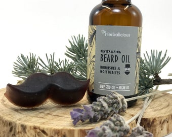 Organic beard oil, promotes beard growth, revitalizes beard, strengthens facial hair, men's grooming, myherbalicious