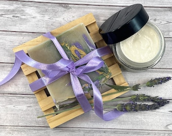 Lavender face treatment set for normal skin, lavender olive oil soap, natural face cream, organic moisturizer, aromaterapy, myherbalicious