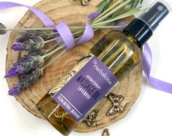 Organic lavender massage oil, moisturizing body oil, relaxing massage, lavender bath oil, aromatherapy, home spa by myherbalicious