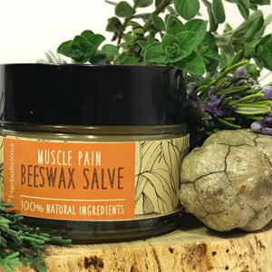 Muscle pain salve, muscle pain relief, sore muscle salve, herbal balm, St Johns wort balm, organic muscle rub, MyHerbalicious image 2