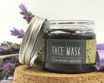Activated charcoal face mask, detox face mask, natural skin care, acne facial mask, red clay mask, active charcoal mask, Myherbalicious