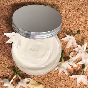 Jasmine body butter, organic moisturizer, natural skin care, herbal body cream, natural body butter, myherbalicious image 1