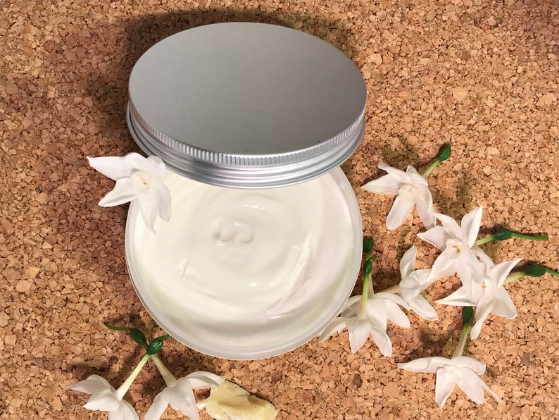 Jasmine body butter, organic moisturizer, natural skin care, herbal body cream, natural body butter, myherbalicious image 1