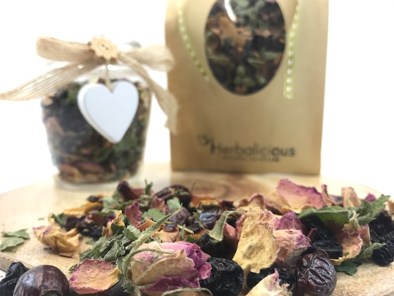 Aphrodite tea, immune boost herbal tea, organic herbal blend, digestion tea, rosehip tea, herbal remedy image 4