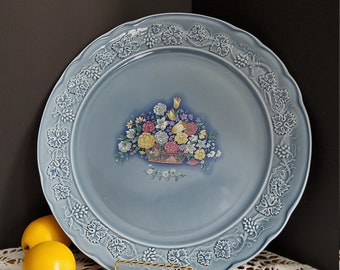 France Gien La Ronde Des Fruits Porcelain Large Cake Plate Platter