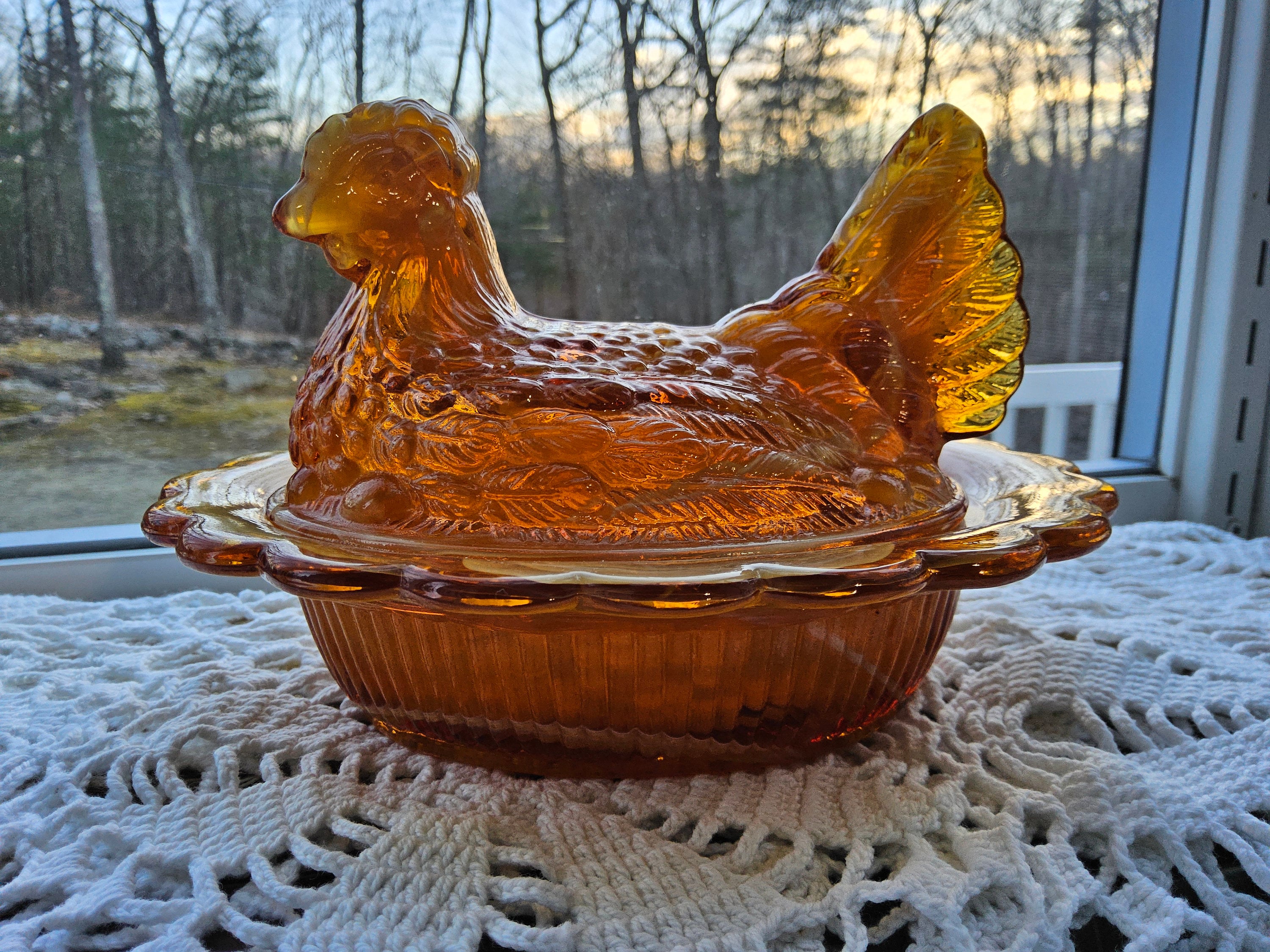 Gold Hen on Nest - Etsy
