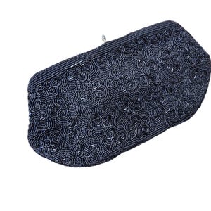 J Jolles Bag Vintage Black Beaded Evening Clutch