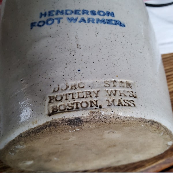 Henderson Foot Warmer by Dorchester Pottery, Boston MA