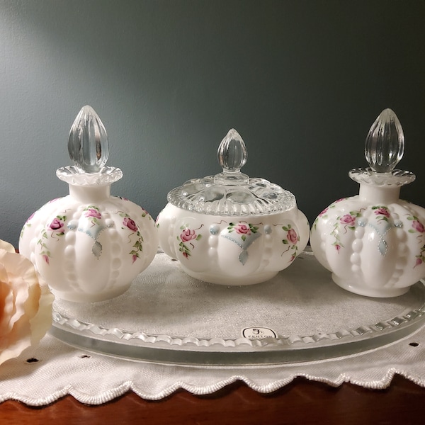 Glass Dresser Set Etsy