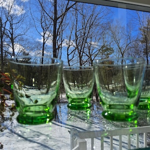 Set of 4 Green Aperitif Shot Glasses Made in Italy