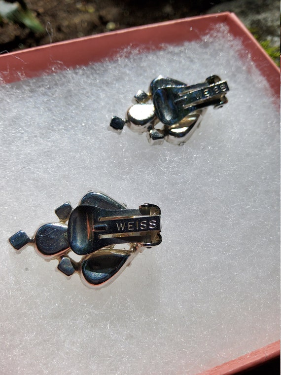 Weiss rhinestone clip on earrings - image 3