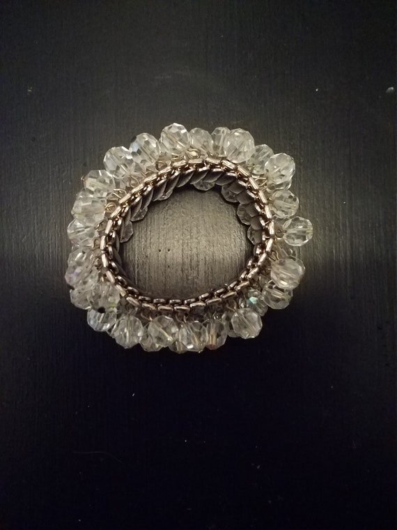 Vintage rhinestone flexible bracelet - image 2