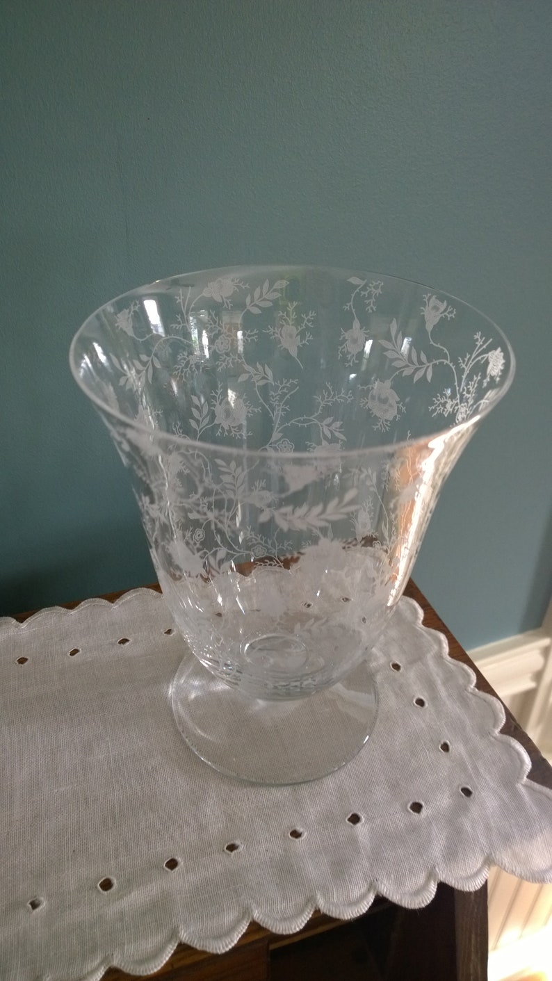 Fostoria Glass Vase in Chintz Pattern Vintage Charm Etsy