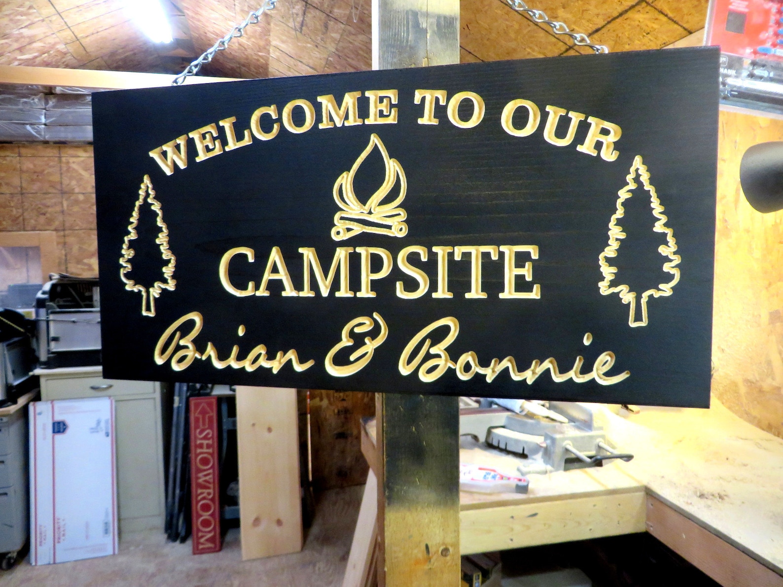 Carved Camping Sign Personalized Family Camping Sign Etsy
