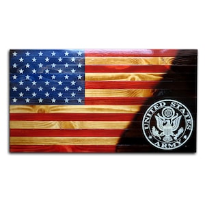 Army Rustic American Wood Flag - Army Wooden Flag - Army Sign - Army Gifts - Military Gifts - US Army - Personalized Army Gifts