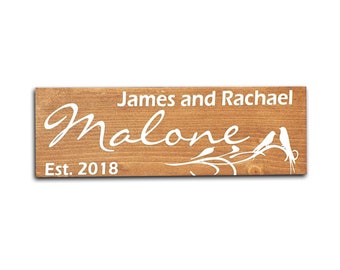 Last Name Sign - Wedding Gift - Family Name Sign - Love Birds Sign - Anniversary Gift - Established Sign - Wedding Sign - Couples Gifts