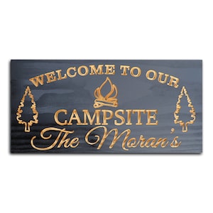 Carved Camping Sign - Personalized Family Camping Sign - Engraved Camping Sign - Camping Gifts