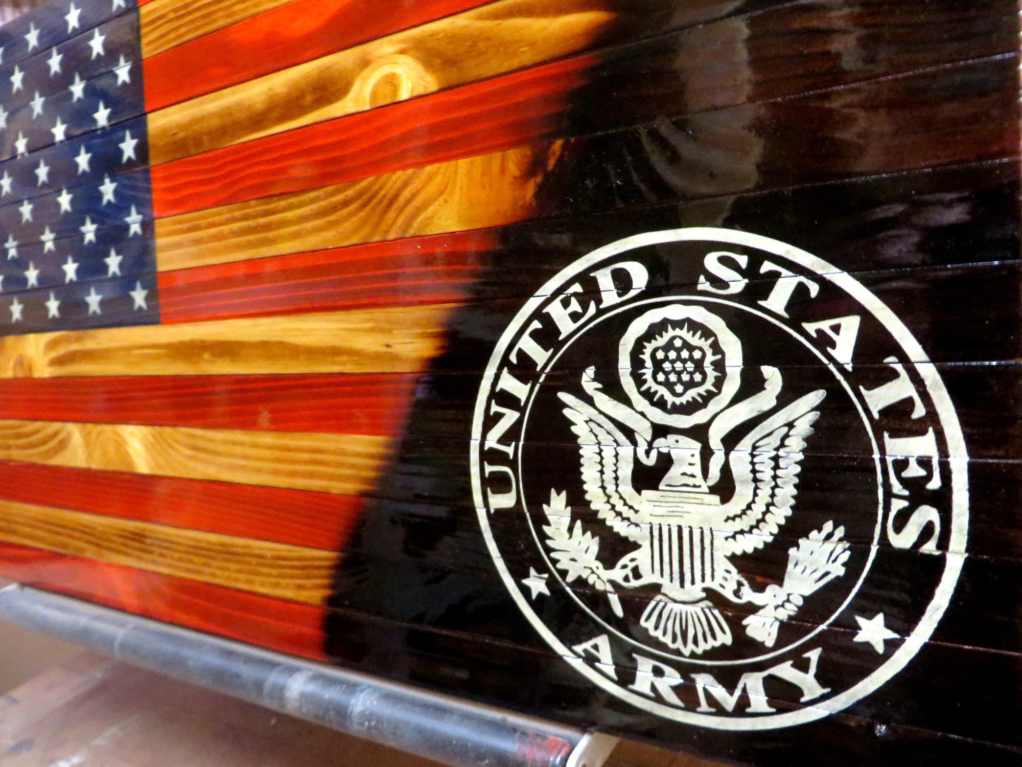 Army Rustic American Wood Flag - Army Wooden Flag - Army Sign - Army ...