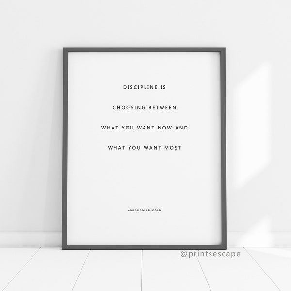 Abraham Lincoln Inspirational Quote Print, Printable Quote, Motivational Print, Discipline Quote, Words to Inspire, Instant Download Print