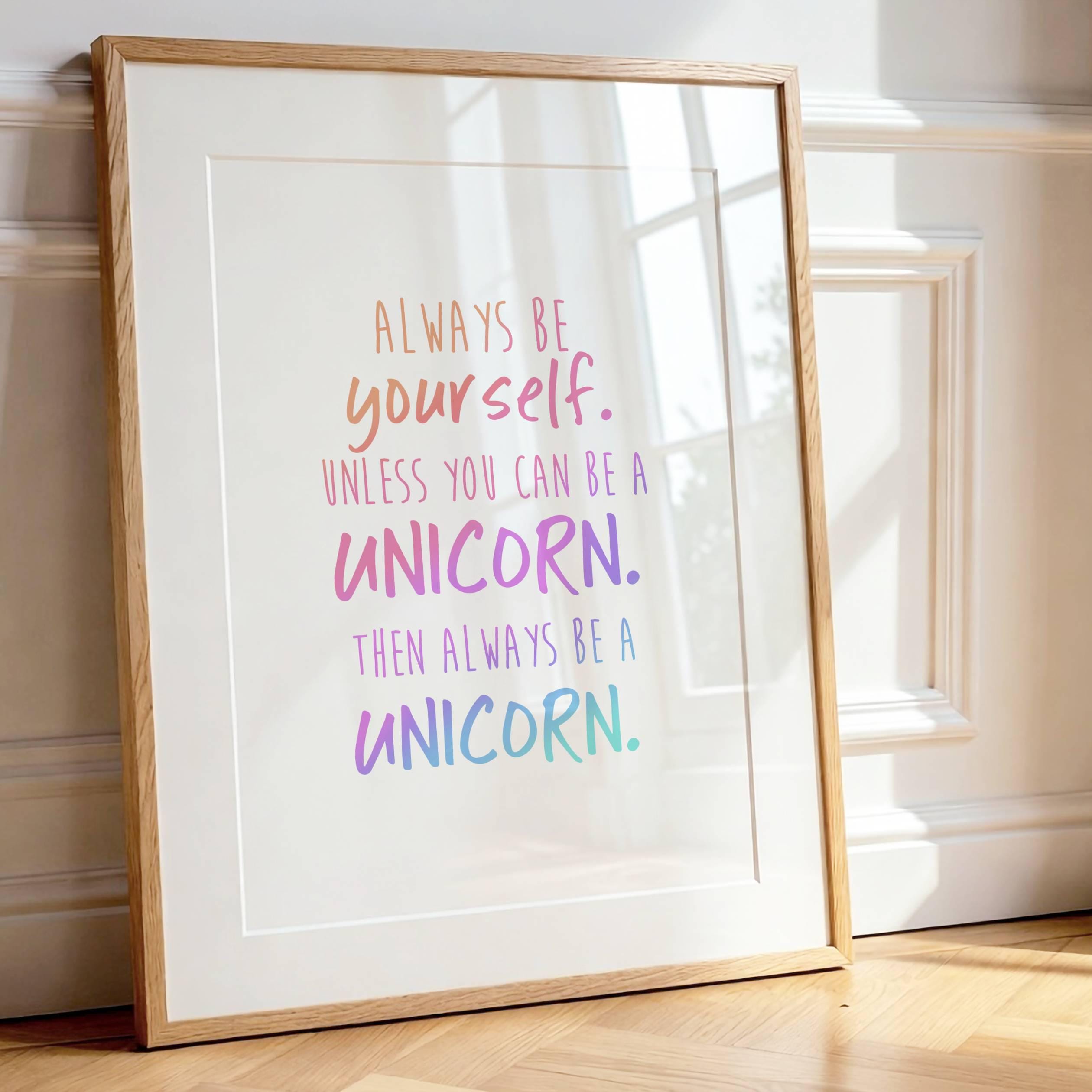 Imprimé licorne pour enfants Cadeau licorne Art mural licorne
