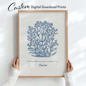 Custom Floral Bible Verse Print: Vintage Botanical Scripture Art (Digital Download)