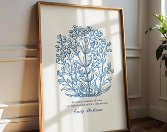 Emily Dickinson - Forever Composed of Nows Quote Print, Literary Wall Art, Book Lover Gift, Inspirational Life Quote (Digital Download)
