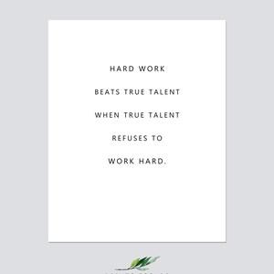 Hard Work Quote Print, Inspirational Sport Quote, Motivational ...