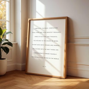 Lao Tzu Quote Print: Simplicity, Patience, Compassion (Digital Download)
