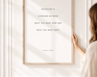 Discipline – Choose What Matters Most, Motivational Quote Printable, Minimalist Wall Art, Success Mindset Office Decor (Digital Download)