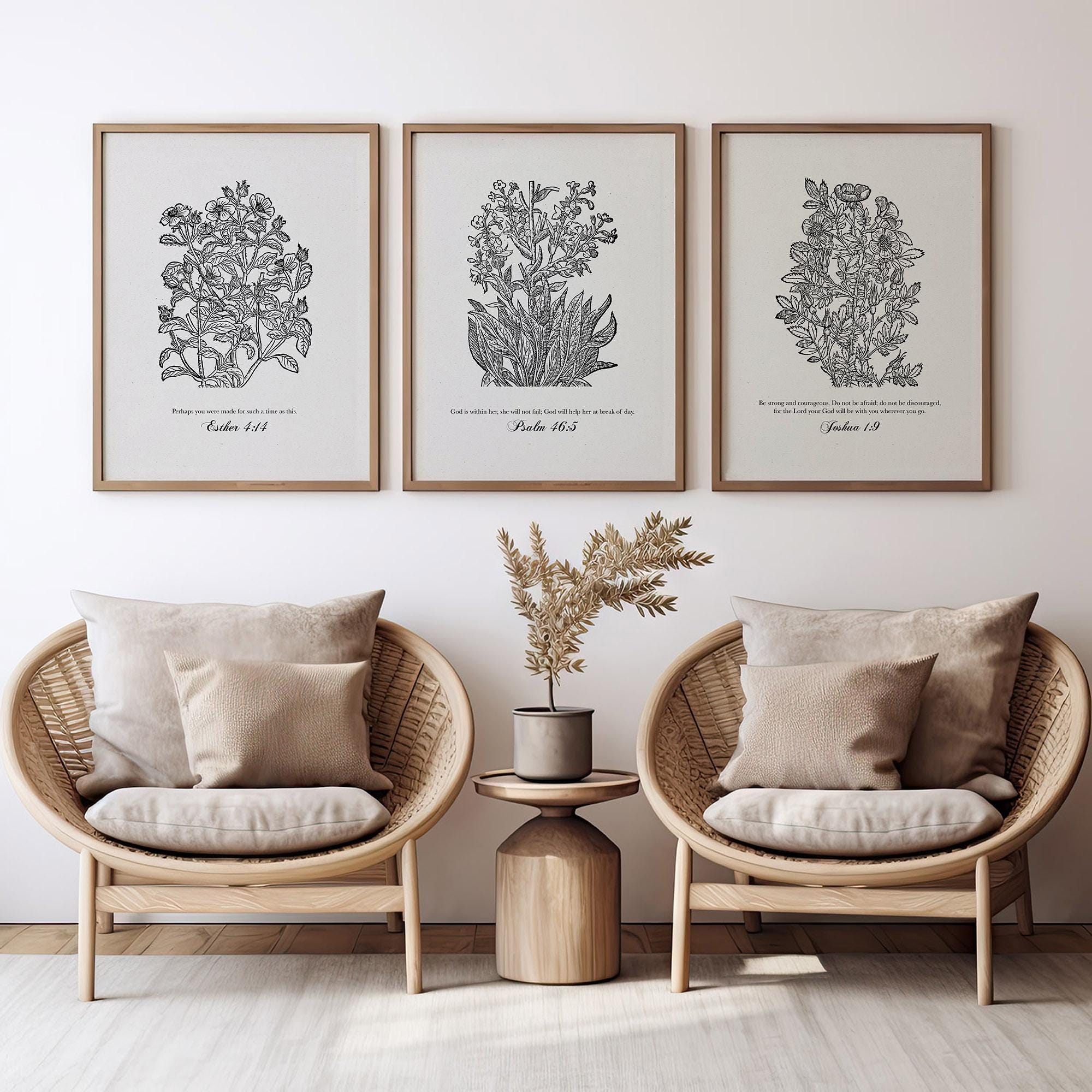 花刺繍エプロン / UHUS 1 | KIRARY KOREA Colarr 4個 花柄 クリスチャン 聖書の詩 キッチンエプロン ポケット付き 宗教的な聖書の一節エプロン インスピレーションを与