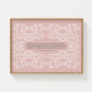 Wuthering Heights Quote Print: Vintage Botanical Emily Bronte Art (Digital Download)