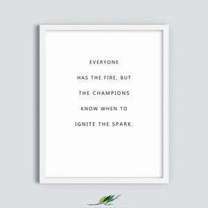 Sports Quote Print, Inspirational Quote Motivational Minimalist ...