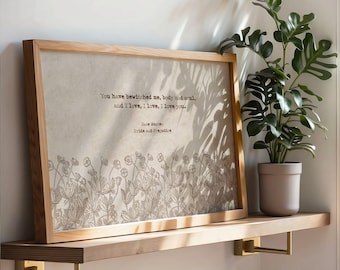 Pride and Prejudice Quote Print, Jane Austen Quote Wall Art, Vintage Floral Botanical (Digital Download)