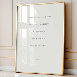 Cytat Arystotelesa Unikaj Krytyki Wydrukuj, Inspirująca Sztuka Ścienna, Minimalistyczny Plakat Filozoficzny, Motywacyjny Wystrój, Pobieranie Cyfrowe