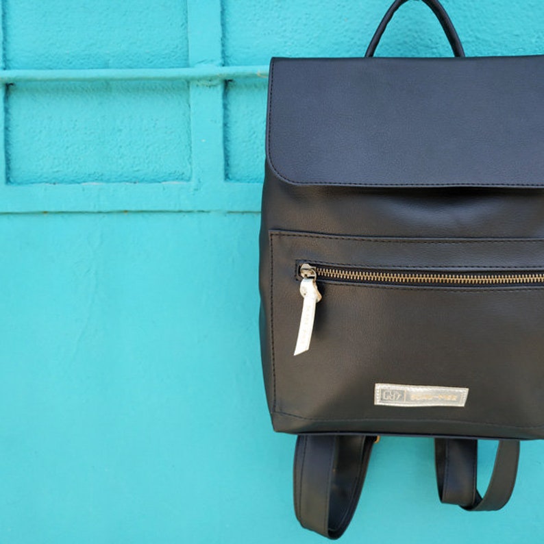 Vegan Yellow Rucksack Women Backpack School Style Backpack Etsy