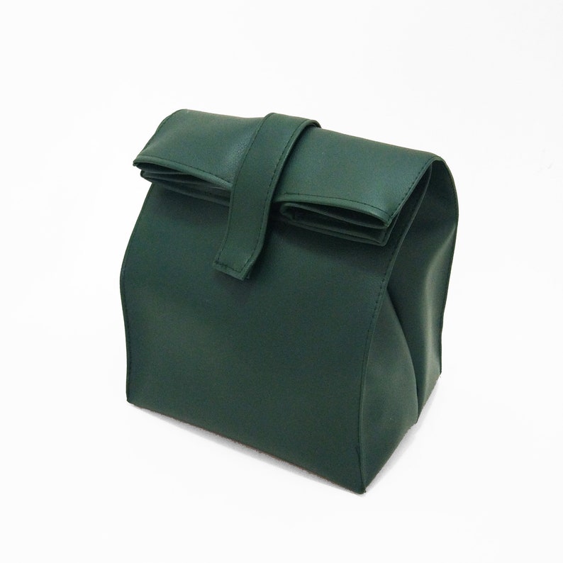 vegan leather lunch bag