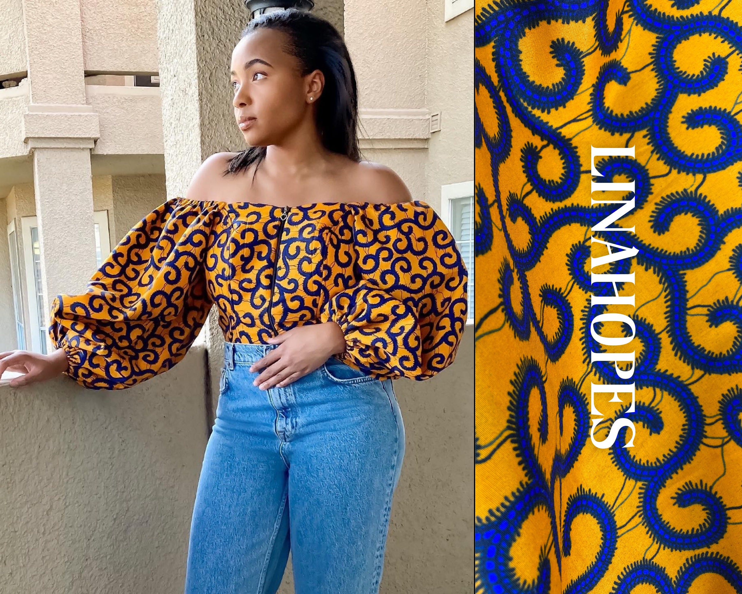 ankara puff sleeves