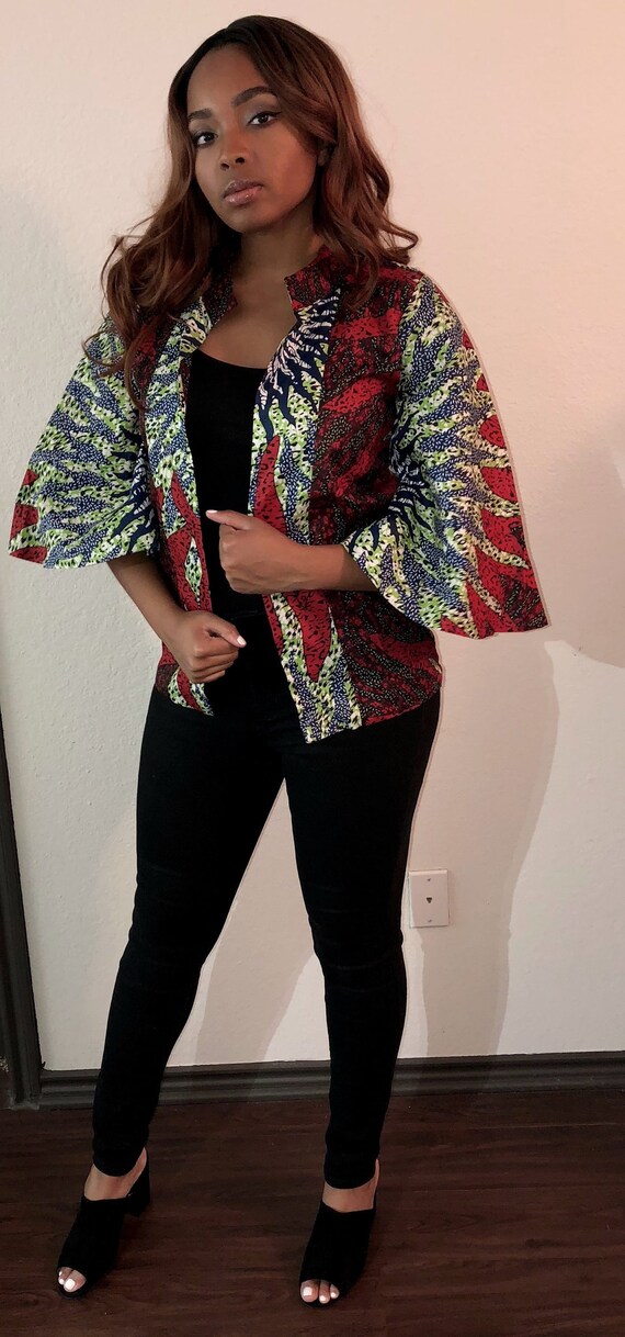 female ankara jacket