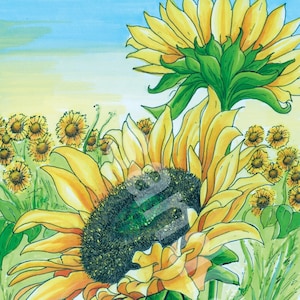 Sunflower Charity Print for Ukraine: Marker Pen Artwork