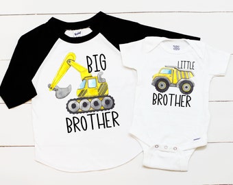 Shopagift Personalised with Any Name Little Brother Cute Boys Baby Sleepsuit Romper
