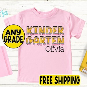 Girls First Day of School Shirt – Custom Pencil Grade Shirt - Pre-K, Preschool, Kindergarten - Kids Back to School – Toddler Retro Outfit