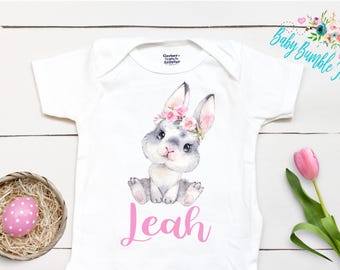 Easter Bunny  - Personalized Name - Easter  - Girl  - Easter Kids Shirt - First Easter - Easter Bunny - Baby Girl